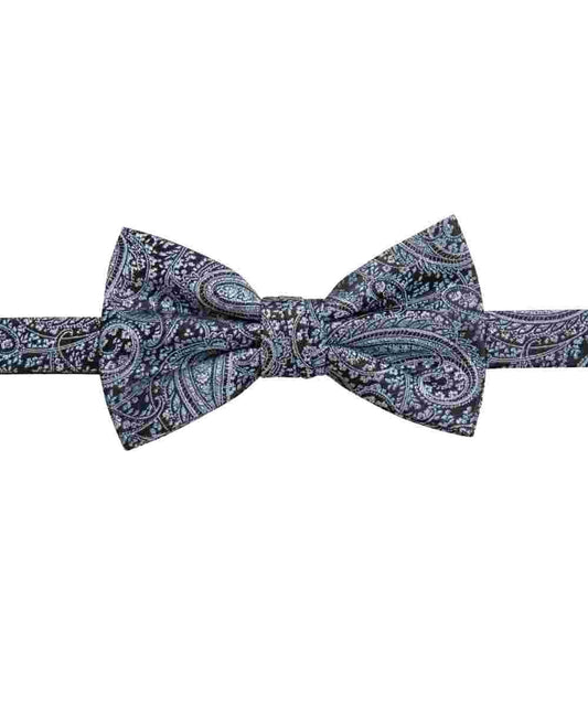 Ryan Seacrest Men's Zinnia Silk Blend Paisley Bow Tie Blue Size