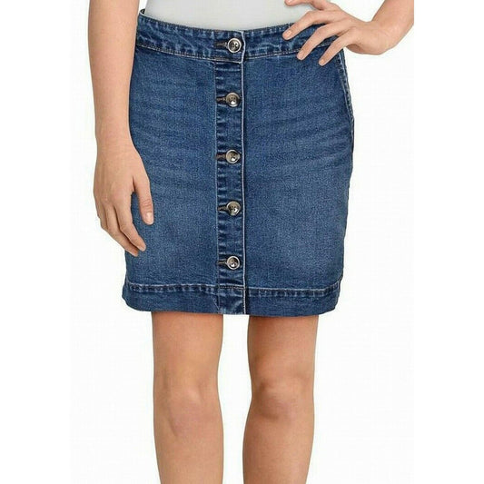 Maison Jules Women's Blue Mini Pencil Skirt Juniors Blue Size 8