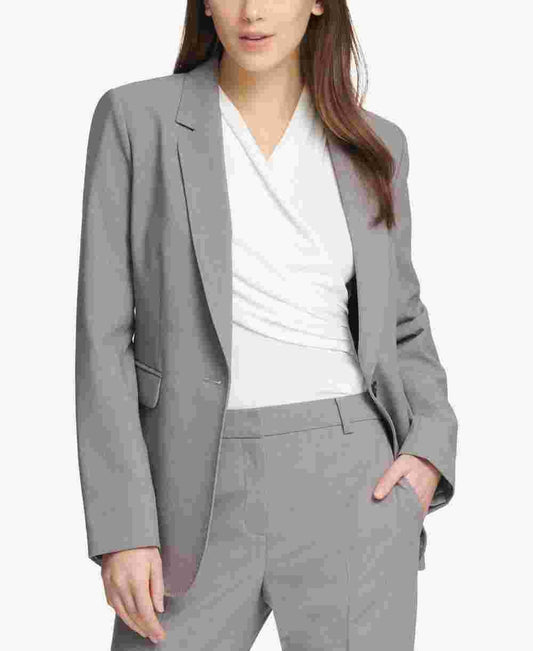 DKNY Women's One-Button Blazer Gray Size 6