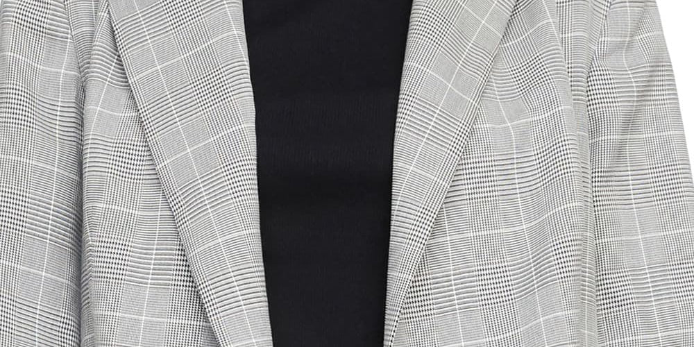 Sanctuary Women's the Boss Lady Plaid Double Breasted Blazer Grey Size XS