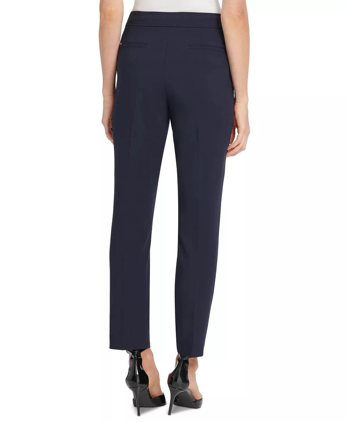 DKNY Women's Zippered Embellished Wear To Work Pants Blue Size 6