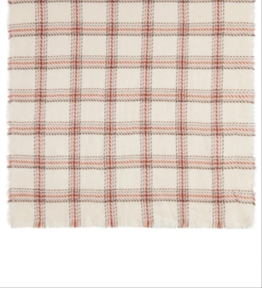 Cejon Women's Plaid Blanket Wrap Scarf Woven Shawl White Size Regular