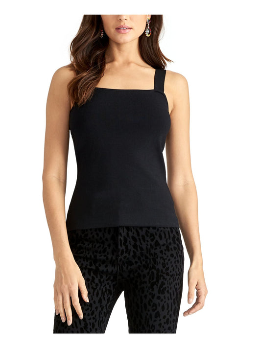 Rachel Roy Women's Square Neck Tank Top Black Size XX-Large