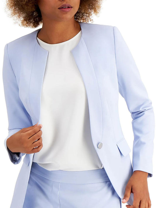 Calvin Klein Women's One Button Suit Separate Business Blazer Blue Size 0