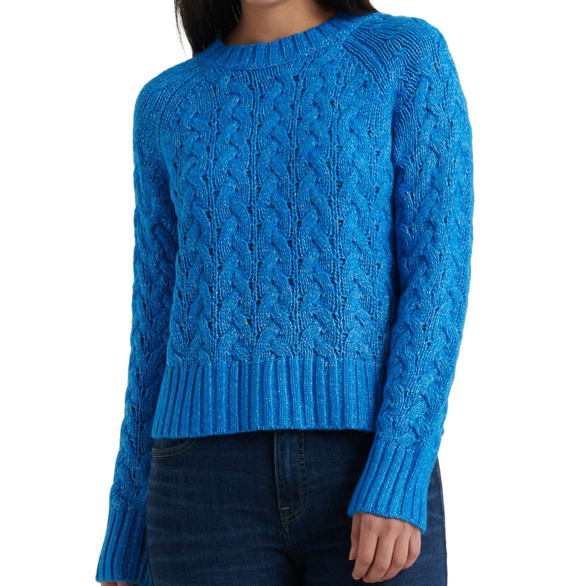 Buy Lucky Brand Womens Chenille Pullover Sweater, Blue, X-Large