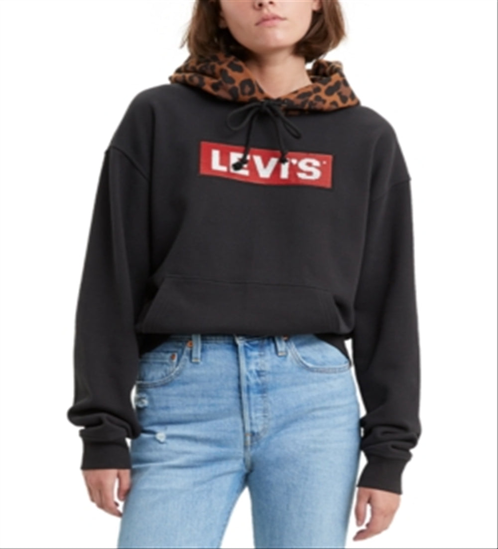 Levi's Women's Limited Unbasic Cotton Graphic Sport Hoodie Black Size XS