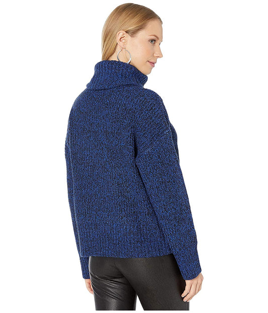 Sanctuary Women's Marled Roll Neck Pullover Sweater Blue Size X-Small