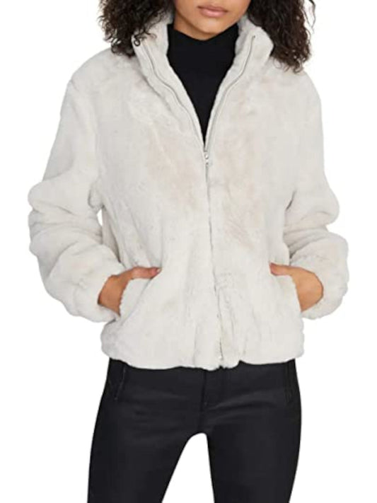 Sanctuary Women's Zip up Winter Jacket Coat White  Size Large