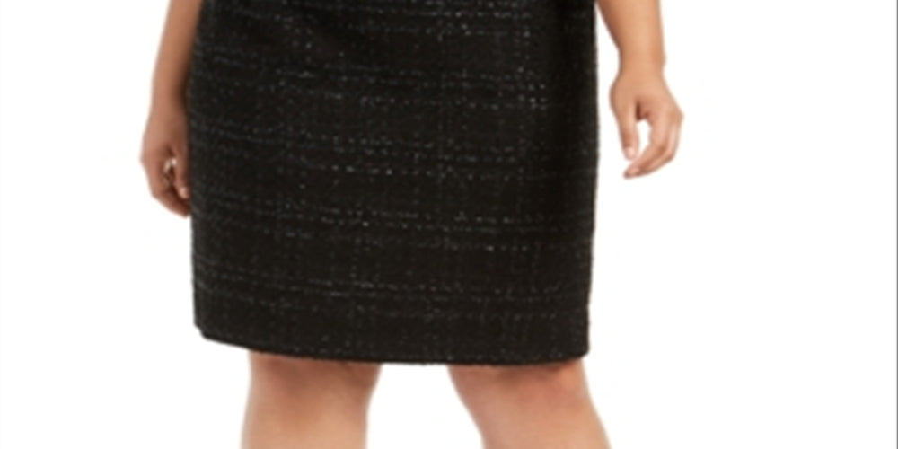 CALVIN KLEIN Women's Knee Length Pencil Wear to Work Skirt  Black Size 2X