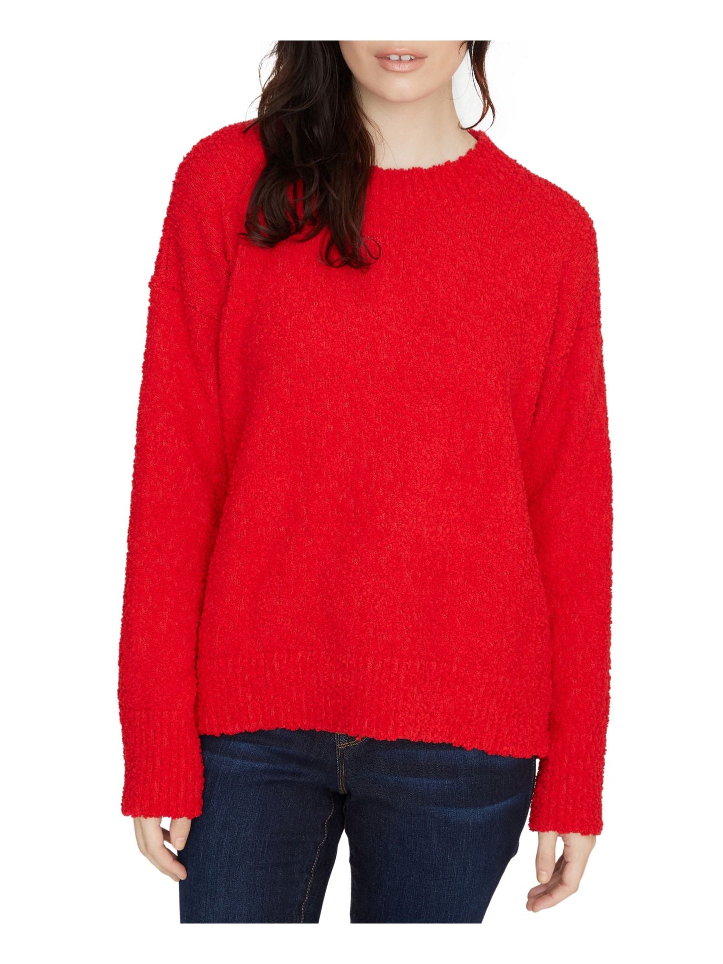 SANCTUARY Women's Long Sleeve Crew Neck Sweater Red Size 2XL