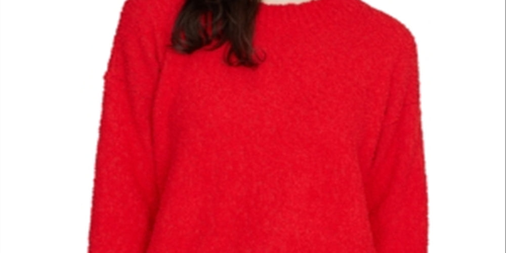 SANCTUARY Women's Long Sleeve Crew Neck Sweater Red Size 2XL