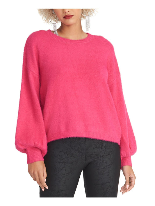 Rachel Roy Women's  Long Sleeve Crew Neck T-Shirt Sweater Pink Size Large