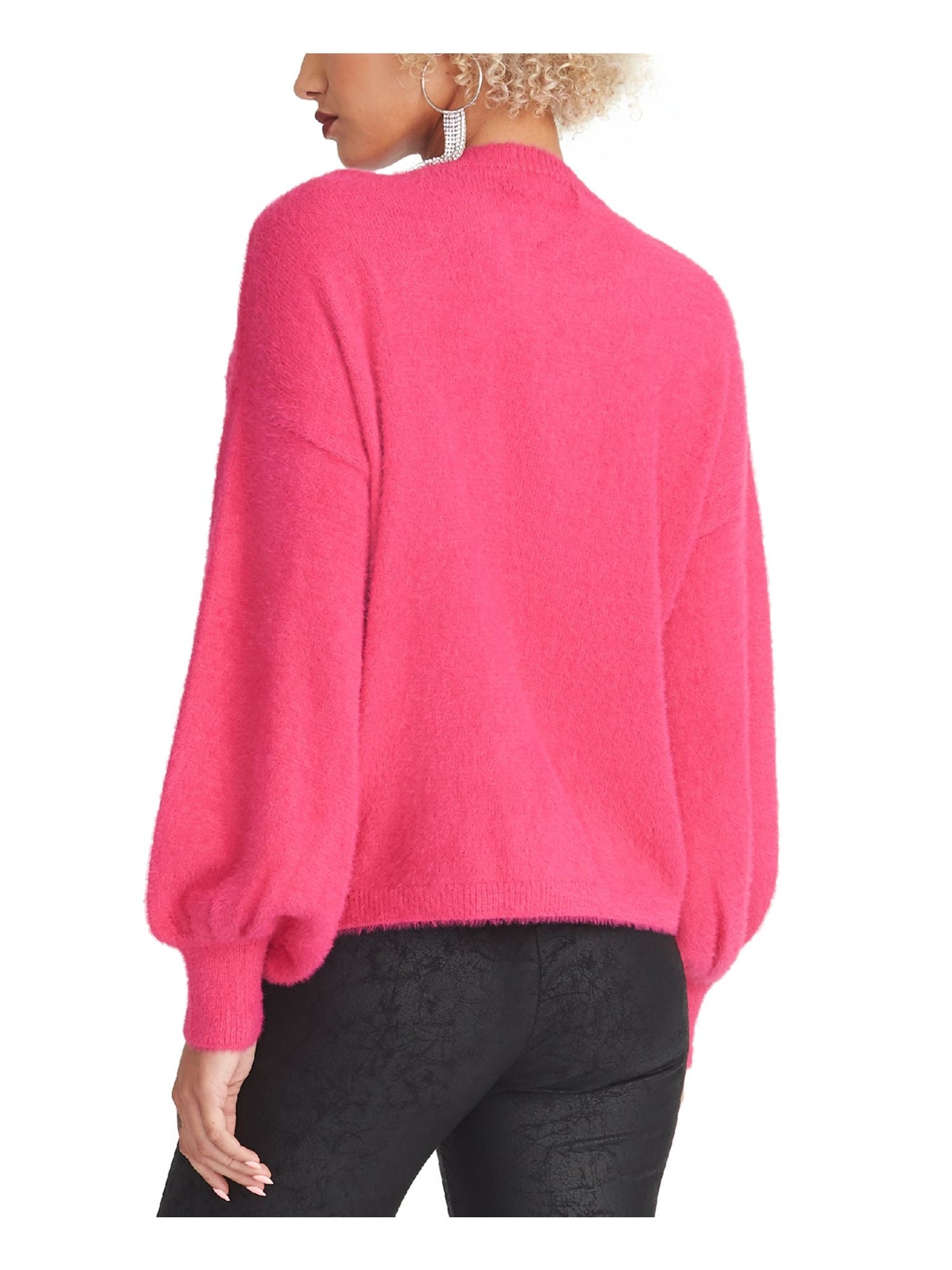 Rachel Roy Women's  Long Sleeve Crew Neck T-Shirt Sweater Pink Size Large