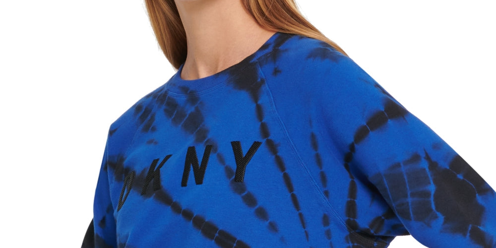 DKNY Women's Tie Dye Crewneck Pullover Blue Size X-Large