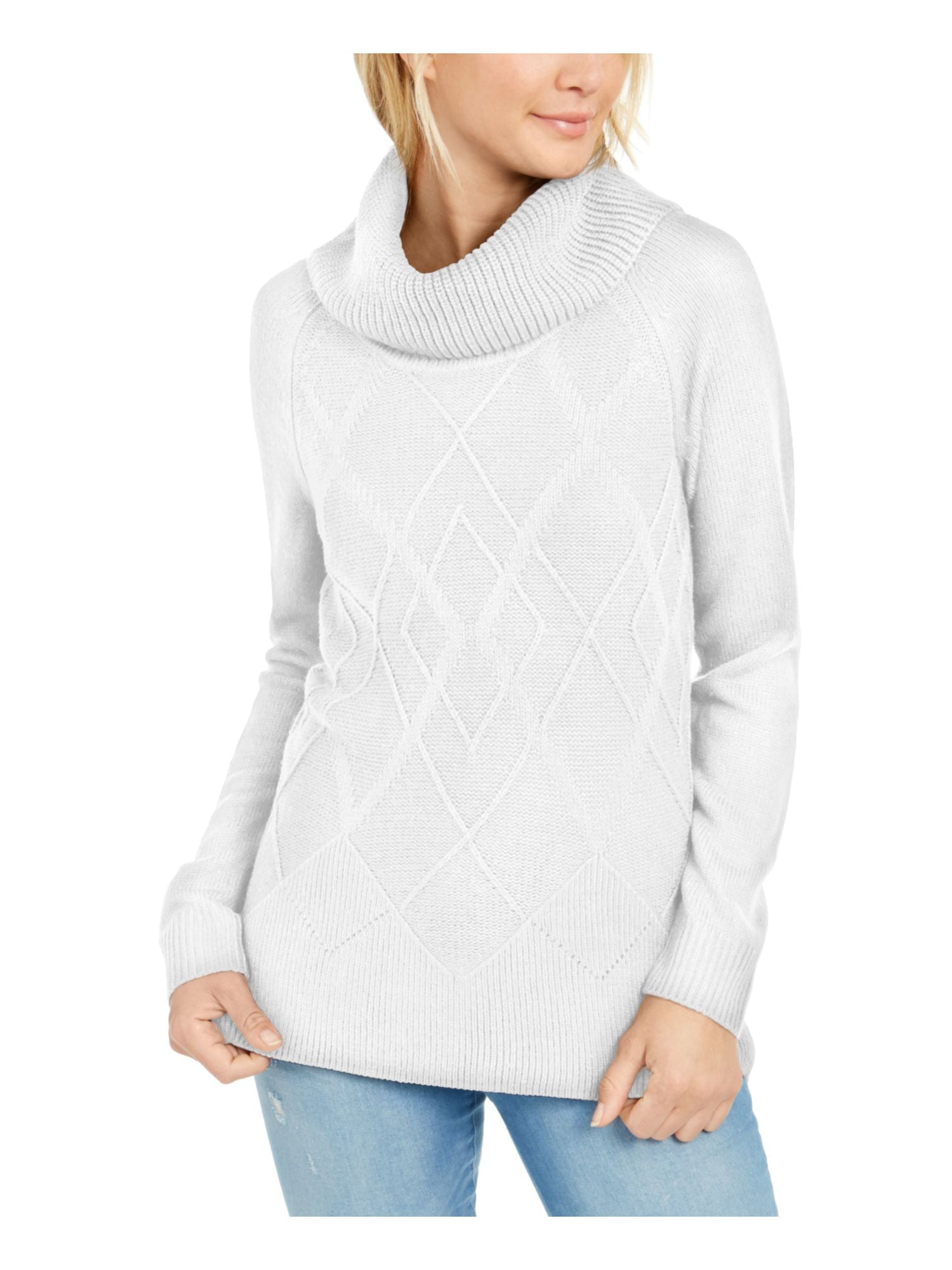 Tommy Hilfiger Women's Long Sleeve Cowl Neck Sweater White Size X-Small