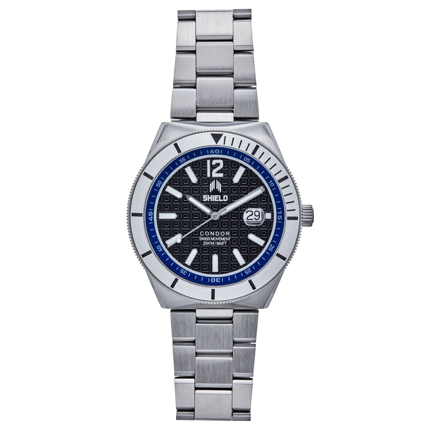 Shield Condor Bracelet Watch w/Date - Ruumur