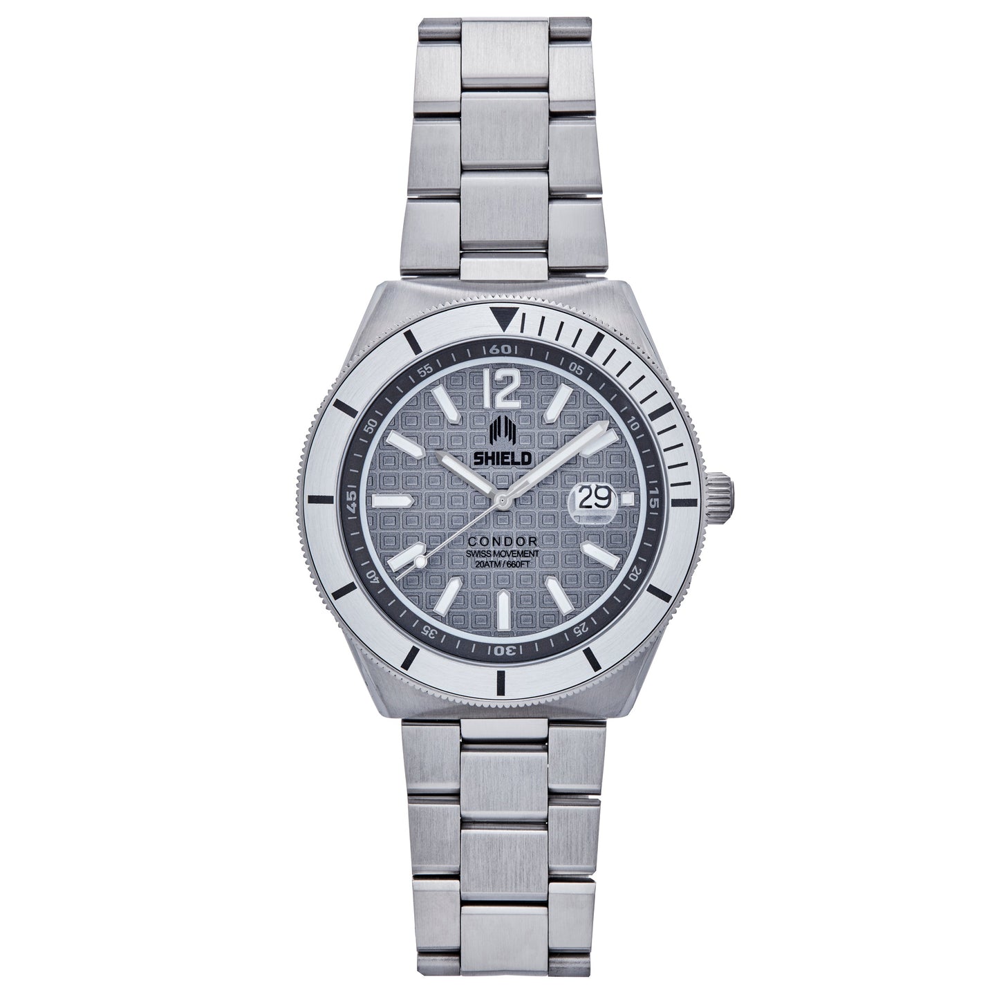 Shield Condor Bracelet Watch w/Date - Ruumur