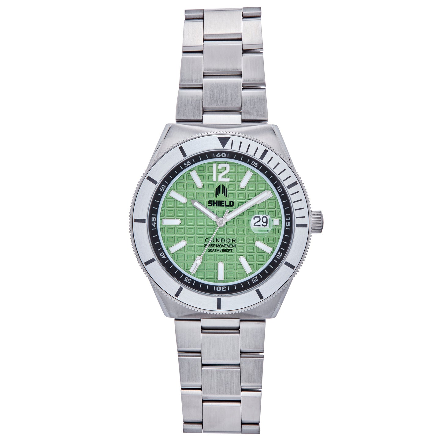 Shield Condor Bracelet Watch w/Date - Ruumur