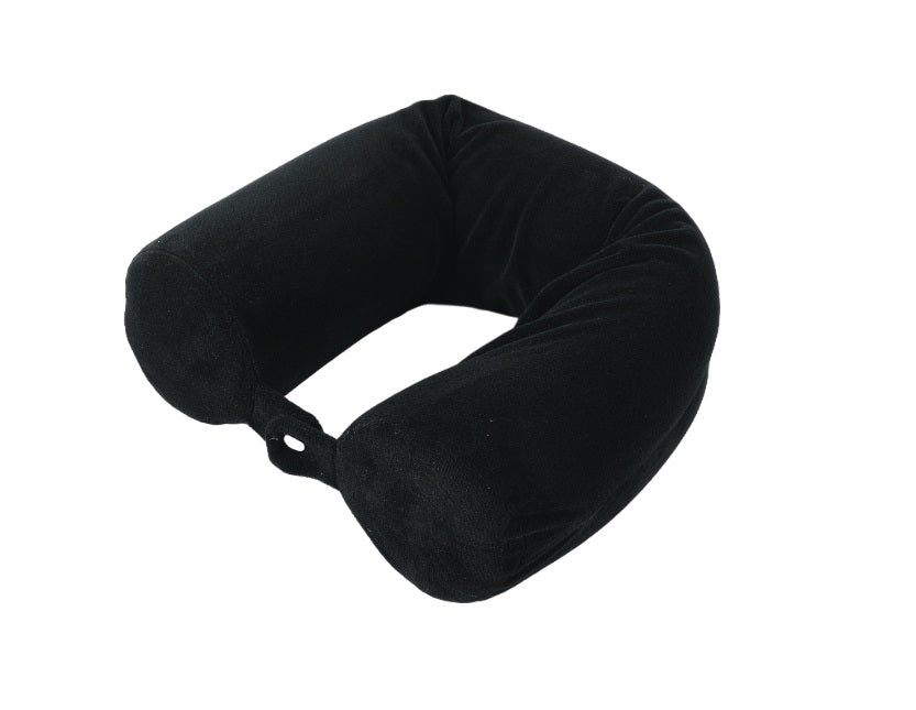 Snuggle Velvet Twist Memory Foam Travel Neck Pillow