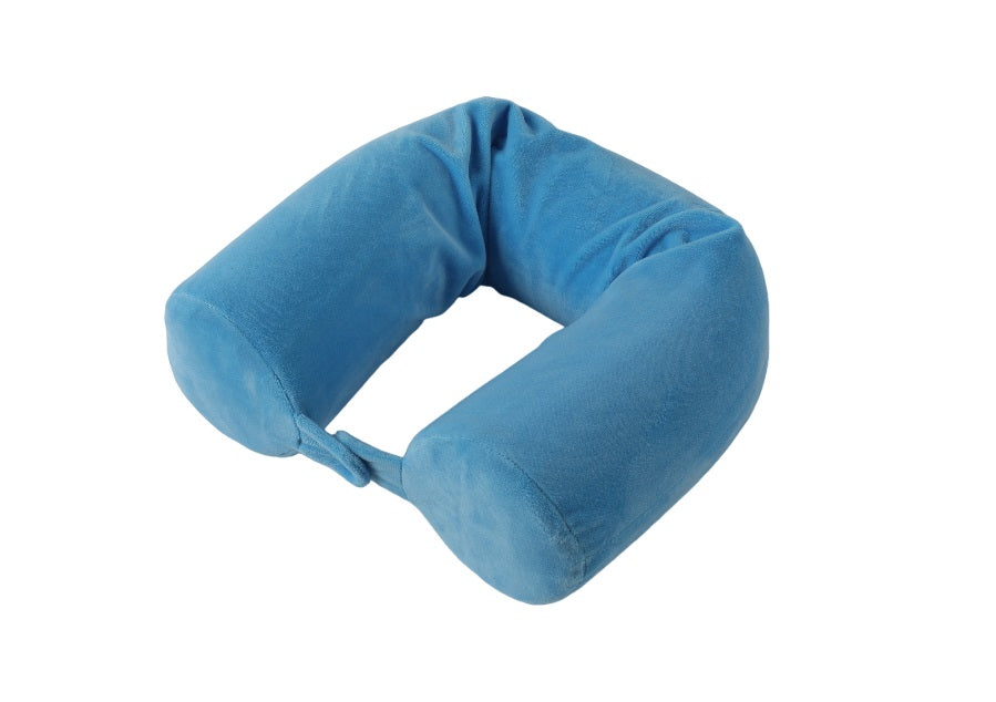 Snuggle Velvet Twist Memory Foam Travel Neck Pillow