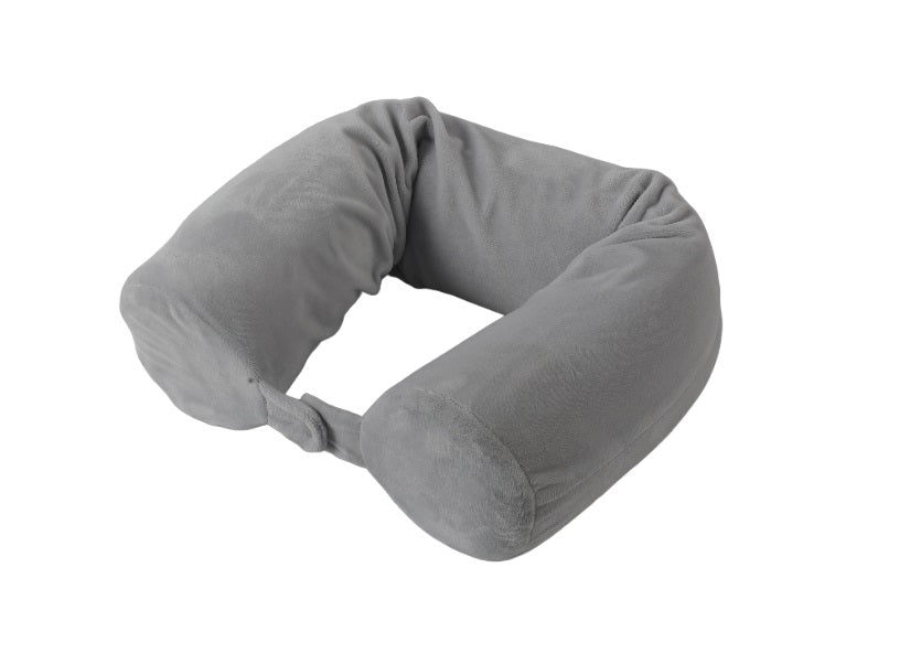 Snuggle Velvet Twist Memory Foam Travel Neck Pillow