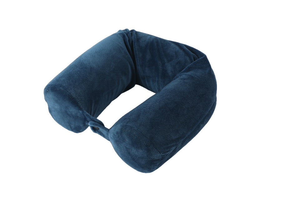 Snuggle Velvet Twist Memory Foam Travel Neck Pillow