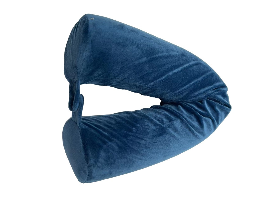 Snuggle Velvet Twist Memory Foam Travel Neck Pillow