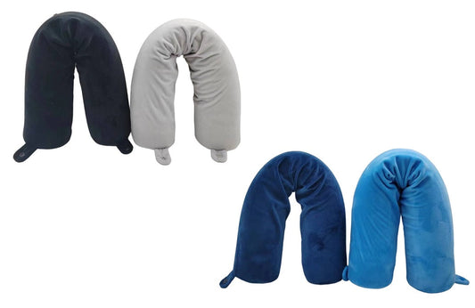 Snuggle Velvet Twist Memory Foam Travel Neck Pillow