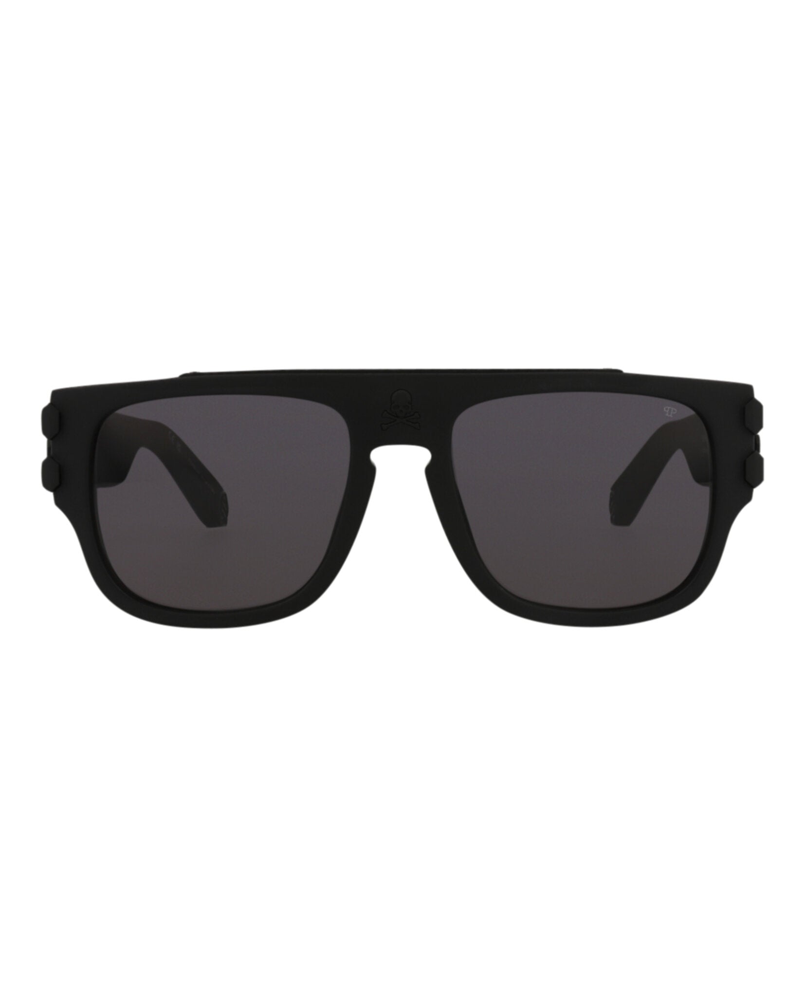 title:Philipp Plein Novelty Sunglasses Style #SPP011W-55703F;color:Black Black Smoke