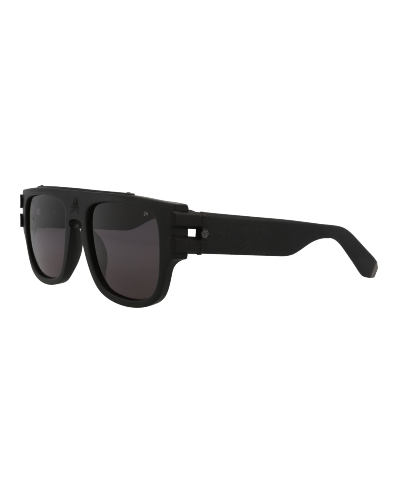 title:Philipp Plein Novelty Sunglasses Style #SPP011W-55703F;color:Black Black Smoke