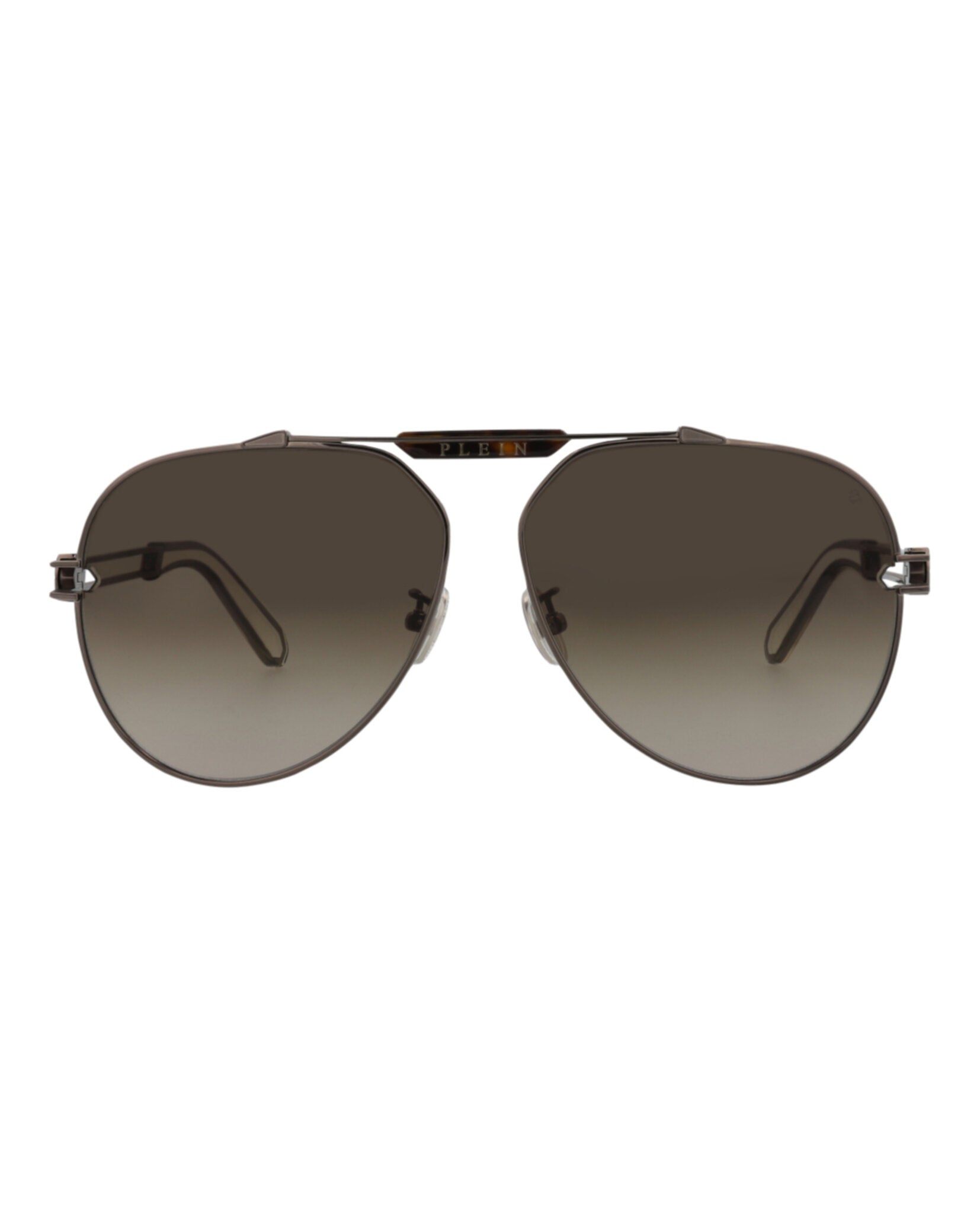 title:Philipp Plein Novelty Sunglasses Style #SPP048M-620584;color:Gunmetal Gunmetal Brown