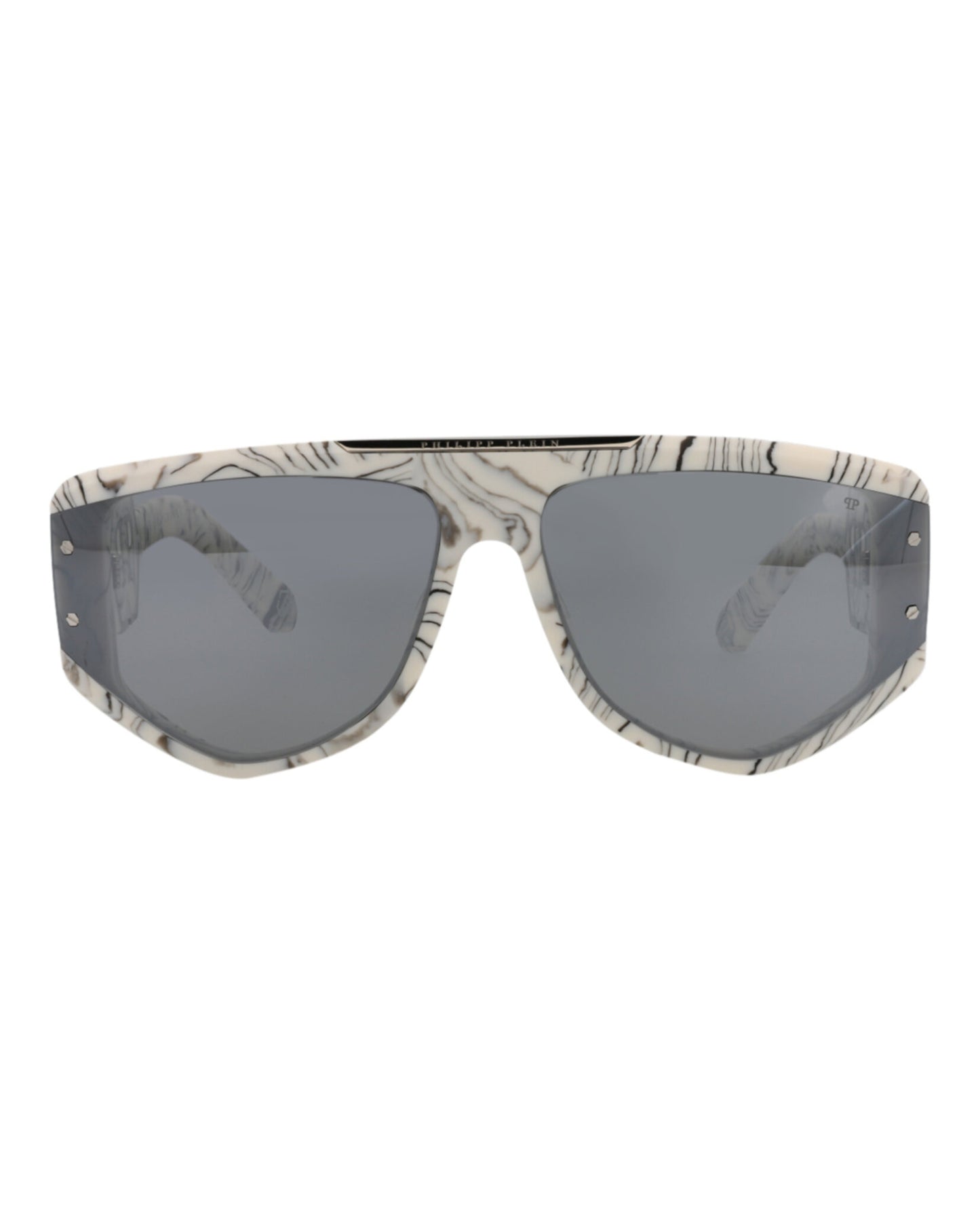 title:Philipp Plein Novelty Sunglasses Style #SPP093M-659YLX;color:Ivory Ivory Smoke