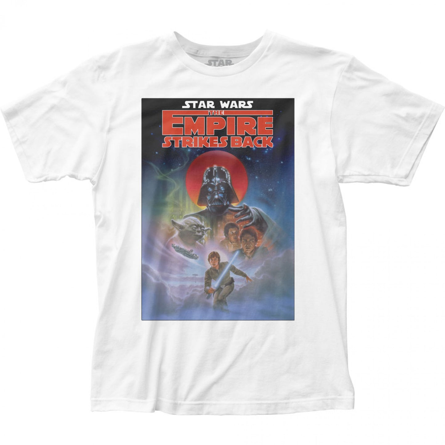 title:Star Wars Original Trilogy Empire Strikes Back Ep. V Poster T-Shirt;color:White