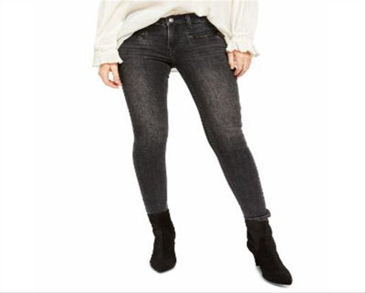 Free People Women's Jet Low Rise Skinny Jeans Black Size 28