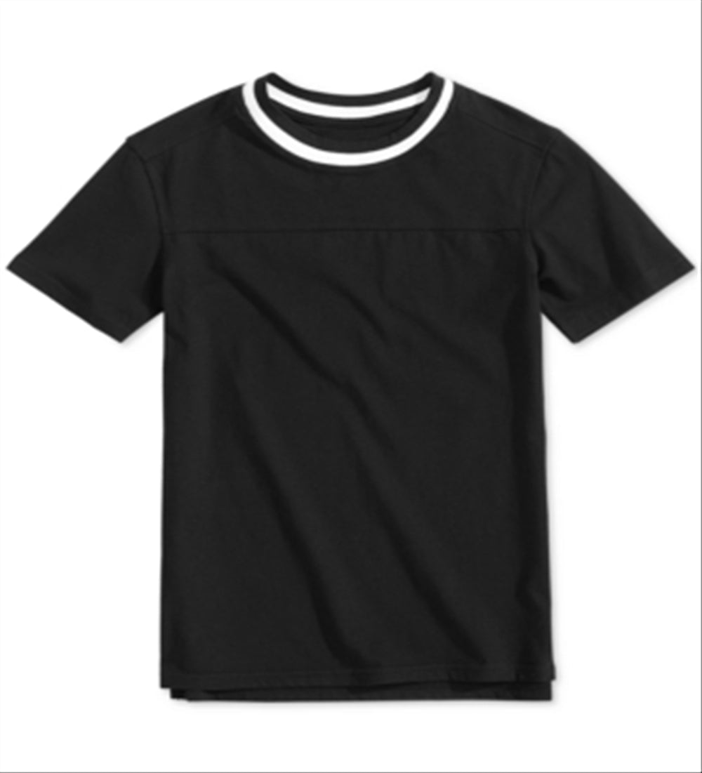 Jaywalker Big Boy's Contrast Collar T-Shirt Black Size M