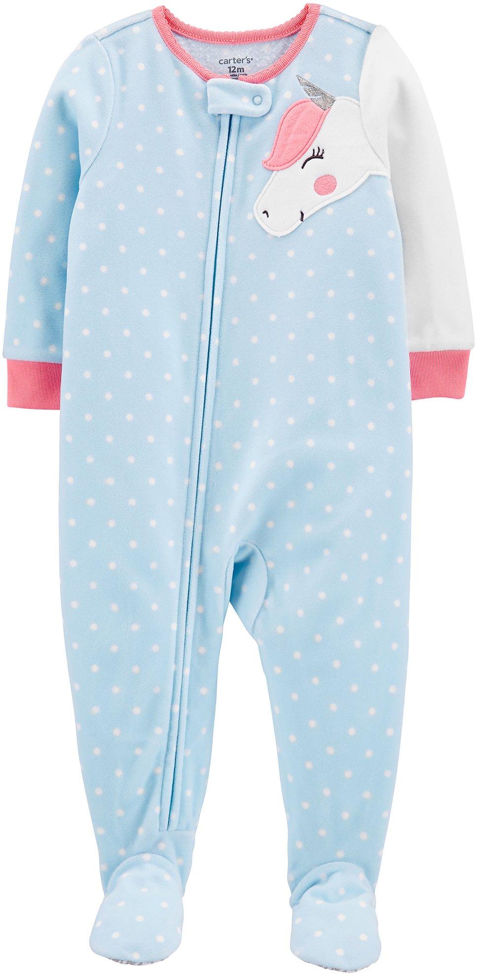 Carter's Girl's PRINT Unicorn Footie Blue Size 18MOS