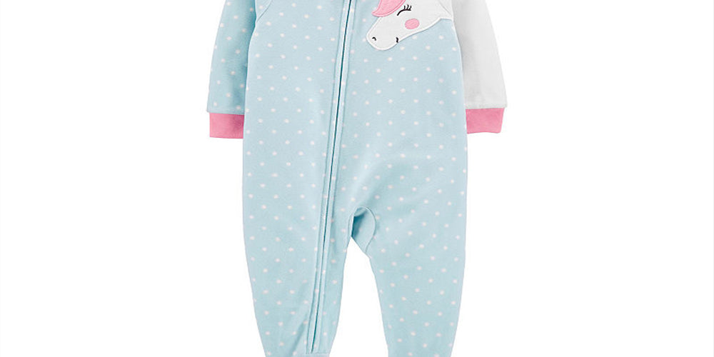 Carter's Girl's PRINT Unicorn Footie Blue Size 18MOS