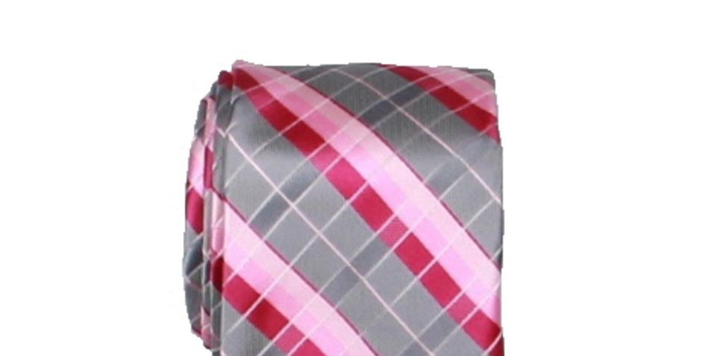 Van Heusen Men's Plaid Professional Neck Tie Pink Size Regular