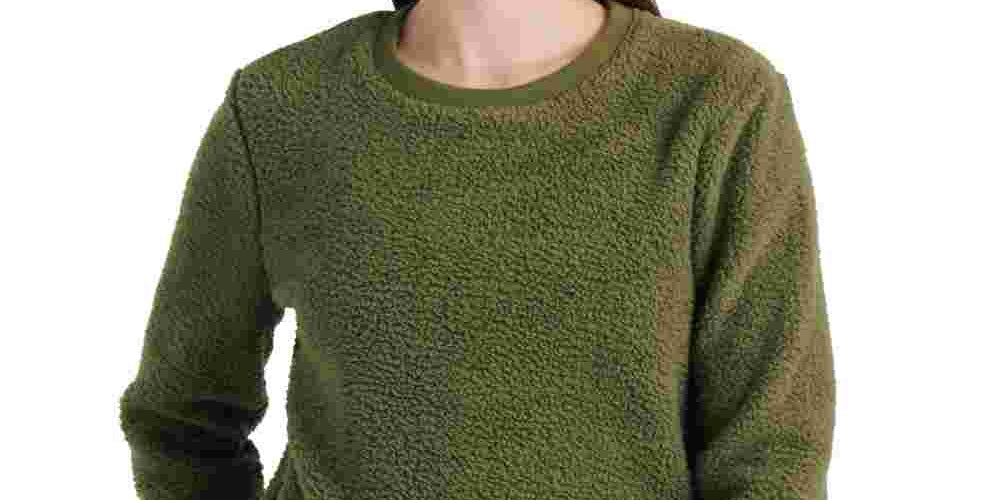 Lucky Brand Women's Long Sleeve Crew Neck Sweater Green Size X-Small