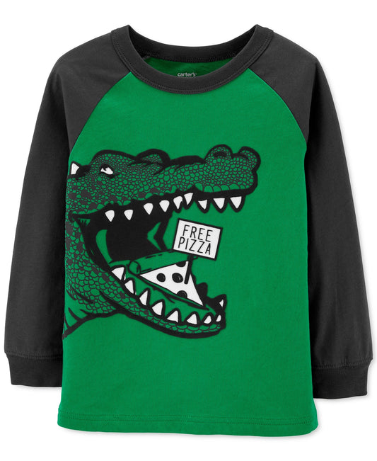 Carter's Toddler Boy's Alligator Print Cotton T-Shirt Green Size 3T