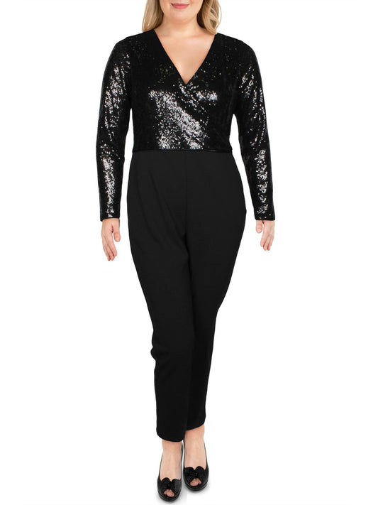 Ralph Lauren Women's Sequined Top Jumpsuit Black Size 14