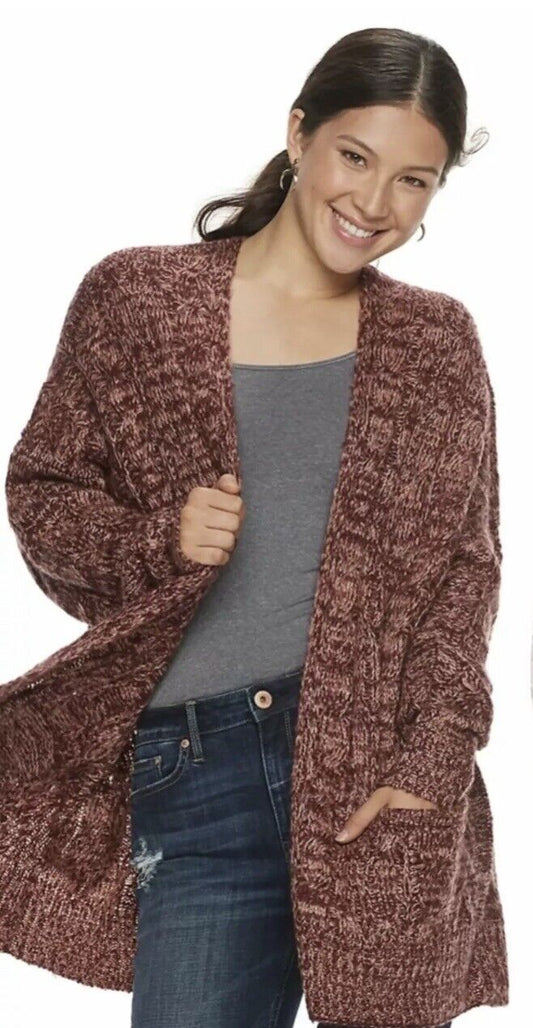 American Rag Women's Cable Knit Cardigan Red Size X-Small