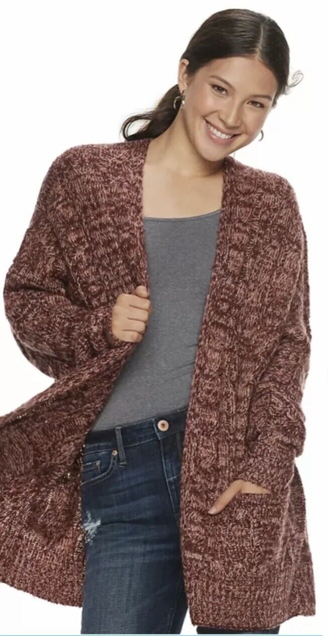 American Rag Women's Cable Knit Cardigan Red Size X-Small