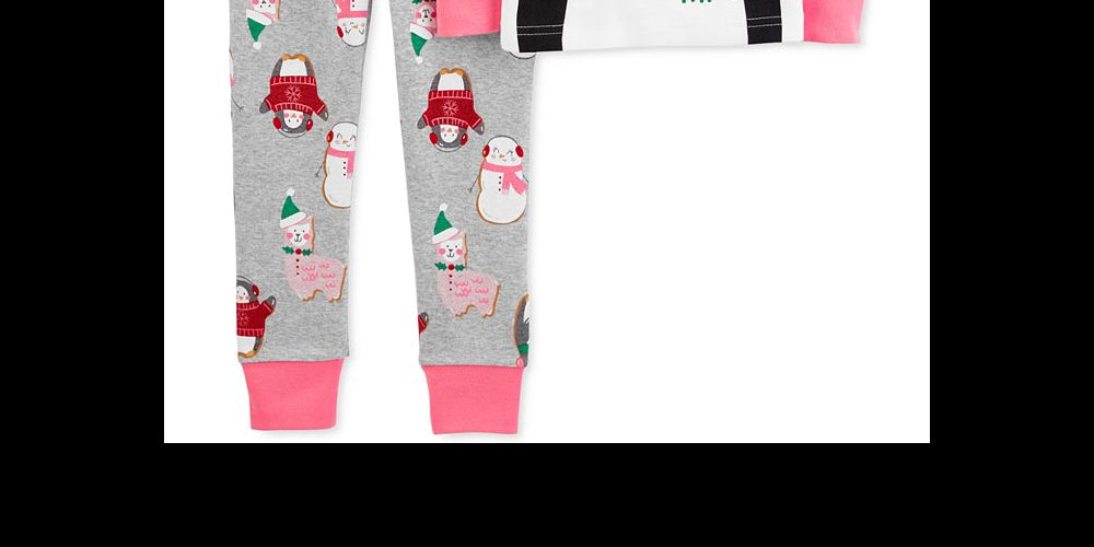 Carter's Baby Girl's 2pc Holiday Penguin Pajamas Set White Size 18 Months