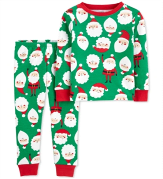 Carter's Baby Boy's 2 Pc Cotton Santa Pajamas Set Green Size 12MOS