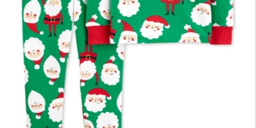 Carter's Baby Boy's 2 Pc Cotton Santa Pajamas Set Green Size 12MOS