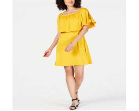 Thalia Sodi Women's Popover Dress Yellow Size S