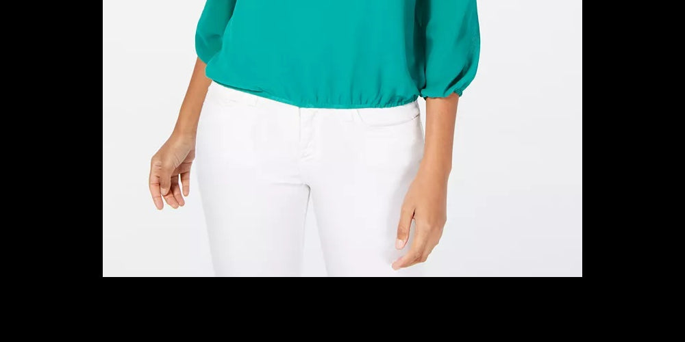 Thalia Sodi Off-The-Shoulder Keyhole Blouse  Green Size XX-Large