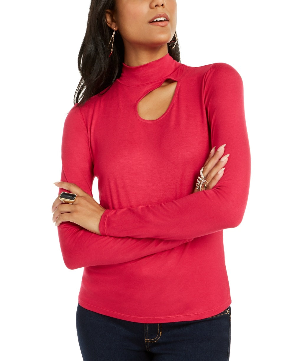 Thalia Sodi Women's Cutout Mock Neck Top Red Size X-Large