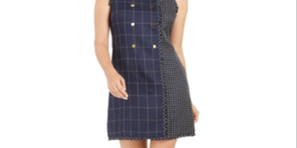 Julia Jordan Women's Mixed Plaid Sheath Dress Blue Size 6